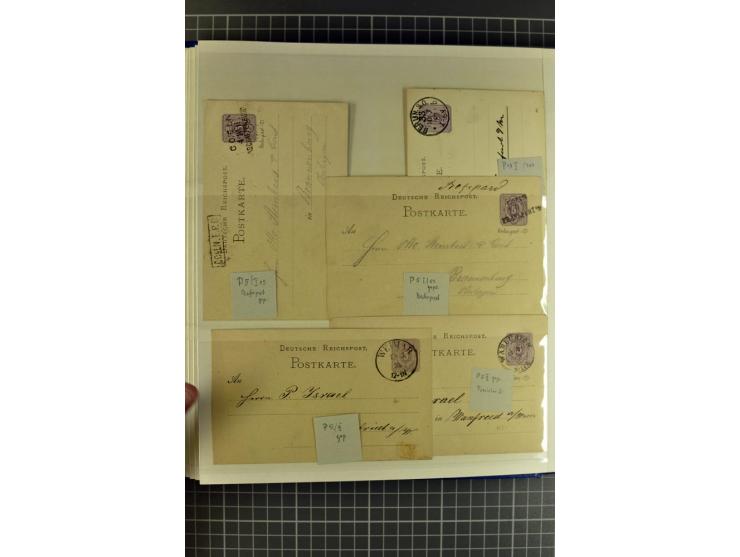 1872/1945, umfangreiche Sammlung Briefe und Karten ab Brustschilde mit nachverwendeten Stempeln, Hufeisenstempeln, des Weiter