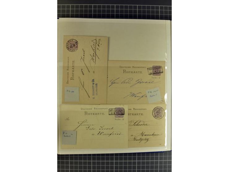 1872/1945, umfangreiche Sammlung Briefe und Karten ab Brustschilde mit nachverwendeten Stempeln, Hufeisenstempeln, des Weiter
