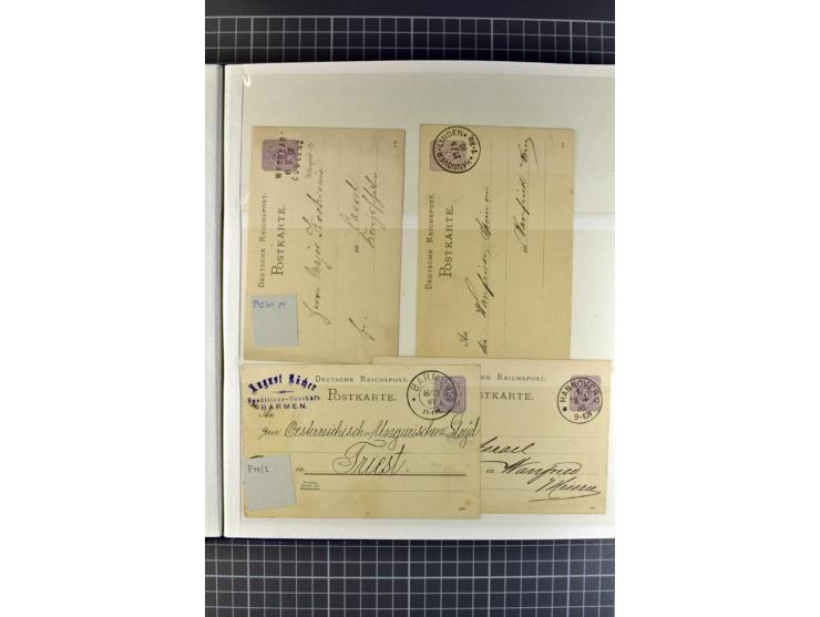 1872/1945, umfangreiche Sammlung Briefe und Karten ab Brustschilde mit nachverwendeten Stempeln, Hufeisenstempeln, des Weiter
