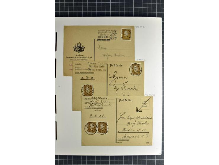 1872/1945, umfangreiche Sammlung Briefe und Karten ab Brustschilde mit nachverwendeten Stempeln, Hufeisenstempeln, des Weiter