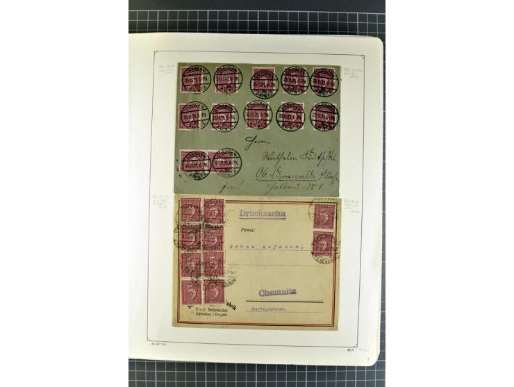 1872/1945, umfangreiche Sammlung Briefe und Karten ab Brustschilde mit nachverwendeten Stempeln, Hufeisenstempeln, des Weiter