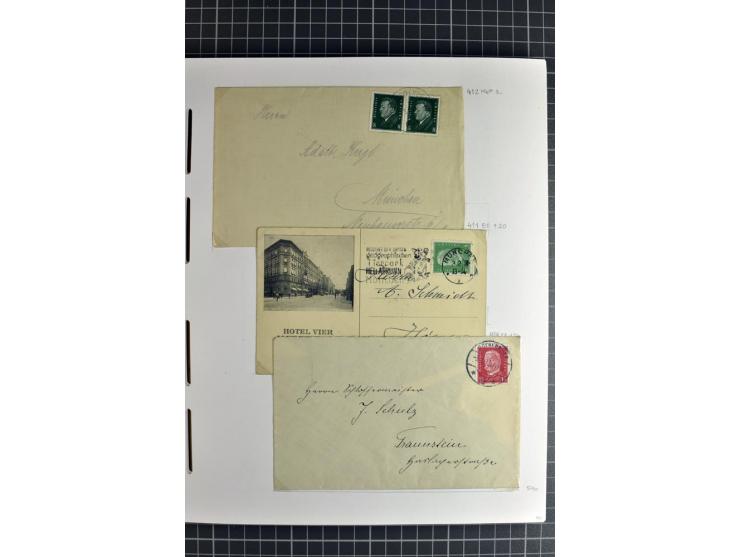 1872/1945, umfangreiche Sammlung Briefe und Karten ab Brustschilde mit nachverwendeten Stempeln, Hufeisenstempeln, des Weiter