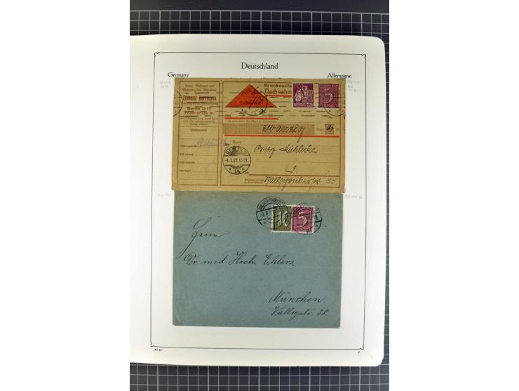 1872/1945, umfangreiche Sammlung Briefe und Karten ab Brustschilde mit nachverwendeten Stempeln, Hufeisenstempeln, des Weiter
