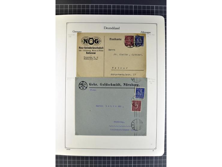 1872/1945, umfangreiche Sammlung Briefe und Karten ab Brustschilde mit nachverwendeten Stempeln, Hufeisenstempeln, des Weiter