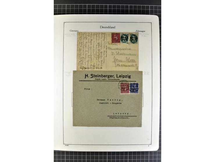 1872/1945, umfangreiche Sammlung Briefe und Karten ab Brustschilde mit nachverwendeten Stempeln, Hufeisenstempeln, des Weiter