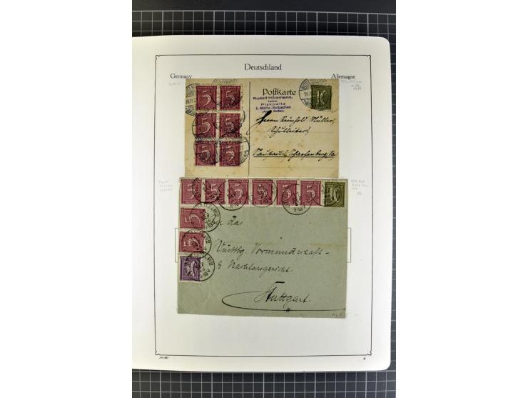 1872/1945, umfangreiche Sammlung Briefe und Karten ab Brustschilde mit nachverwendeten Stempeln, Hufeisenstempeln, des Weiter