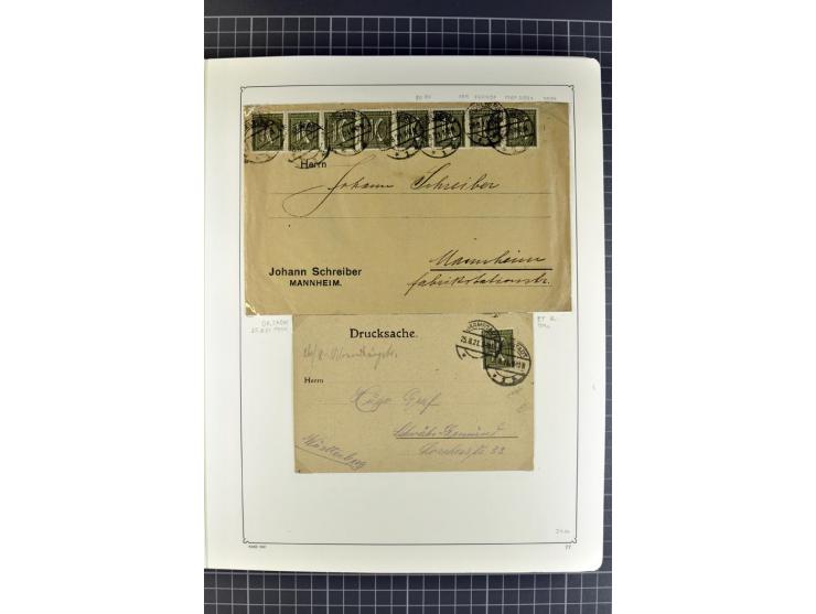 1872/1945, umfangreiche Sammlung Briefe und Karten ab Brustschilde mit nachverwendeten Stempeln, Hufeisenstempeln, des Weiter