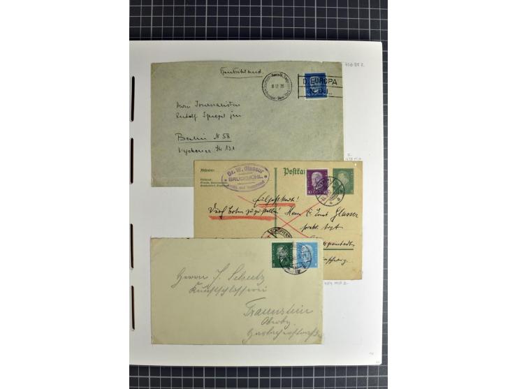 1872/1945, umfangreiche Sammlung Briefe und Karten ab Brustschilde mit nachverwendeten Stempeln, Hufeisenstempeln, des Weiter