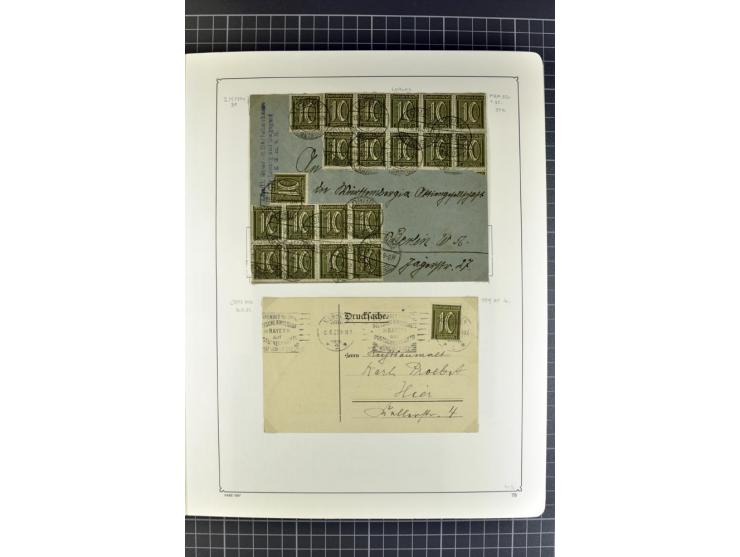 1872/1945, umfangreiche Sammlung Briefe und Karten ab Brustschilde mit nachverwendeten Stempeln, Hufeisenstempeln, des Weiter
