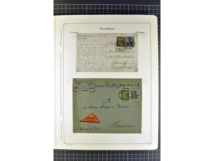 1872/1945, umfangreiche Sammlung Briefe und Karten ab Brustschilde mit nachverwendeten Stempeln, Hufeisenstempeln, des Weiter