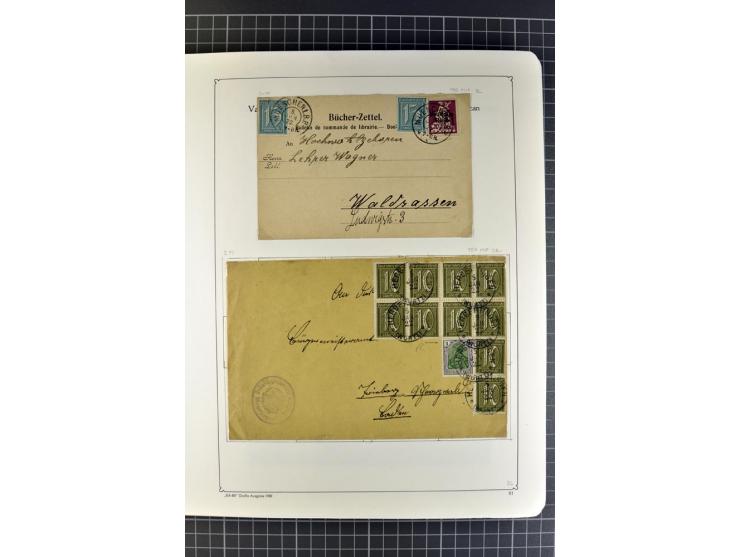1872/1945, umfangreiche Sammlung Briefe und Karten ab Brustschilde mit nachverwendeten Stempeln, Hufeisenstempeln, des Weiter