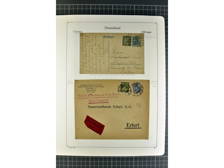 1872/1945, umfangreiche Sammlung Briefe und Karten ab Brustschilde mit nachverwendeten Stempeln, Hufeisenstempeln, des Weiter