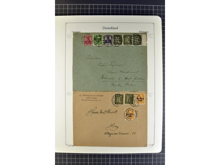 1872/1945, umfangreiche Sammlung Briefe und Karten ab Brustschilde mit nachverwendeten Stempeln, Hufeisenstempeln, des Weiter