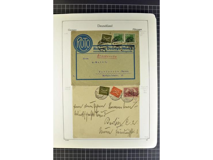1872/1945, umfangreiche Sammlung Briefe und Karten ab Brustschilde mit nachverwendeten Stempeln, Hufeisenstempeln, des Weiter