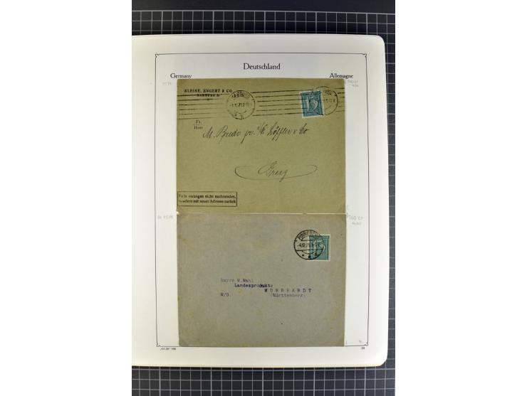 1872/1945, umfangreiche Sammlung Briefe und Karten ab Brustschilde mit nachverwendeten Stempeln, Hufeisenstempeln, des Weiter