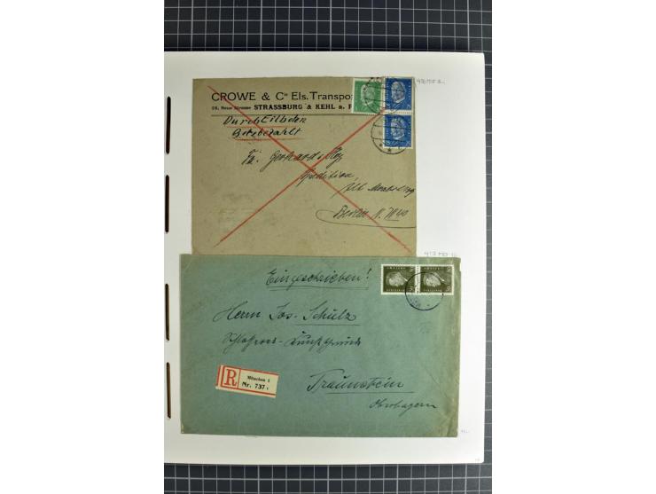 1872/1945, umfangreiche Sammlung Briefe und Karten ab Brustschilde mit nachverwendeten Stempeln, Hufeisenstempeln, des Weiter
