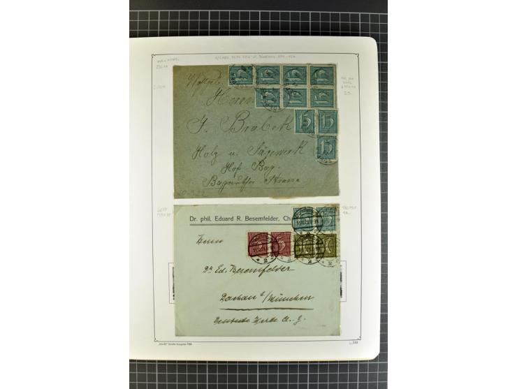 1872/1945, umfangreiche Sammlung Briefe und Karten ab Brustschilde mit nachverwendeten Stempeln, Hufeisenstempeln, des Weiter