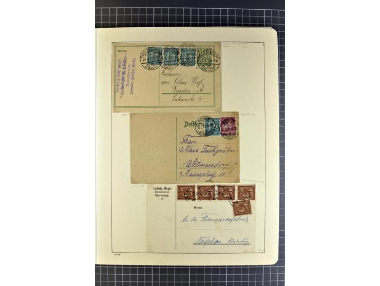 1872/1945, umfangreiche Sammlung Briefe und Karten ab Brustschilde mit nachverwendeten Stempeln, Hufeisenstempeln, des Weiter