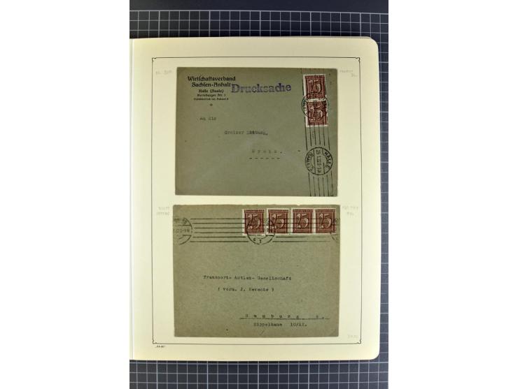 1872/1945, umfangreiche Sammlung Briefe und Karten ab Brustschilde mit nachverwendeten Stempeln, Hufeisenstempeln, des Weiter