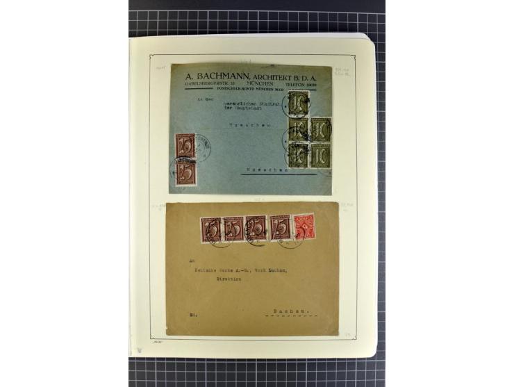1872/1945, umfangreiche Sammlung Briefe und Karten ab Brustschilde mit nachverwendeten Stempeln, Hufeisenstempeln, des Weiter