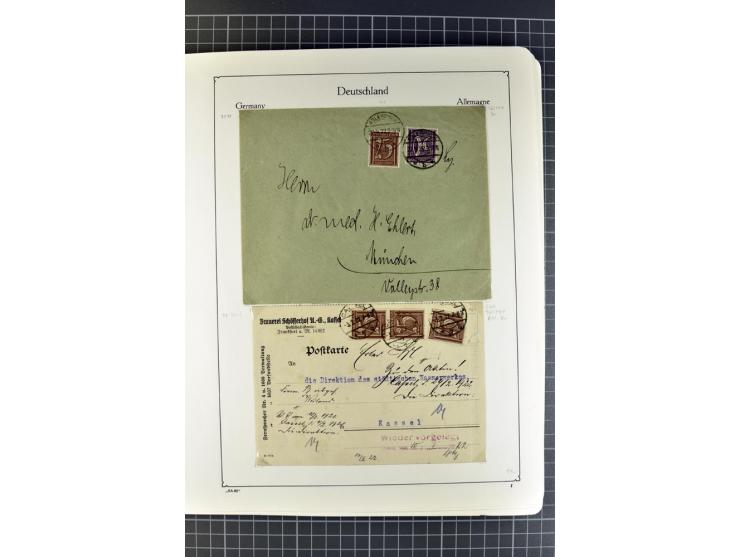 1872/1945, umfangreiche Sammlung Briefe und Karten ab Brustschilde mit nachverwendeten Stempeln, Hufeisenstempeln, des Weiter