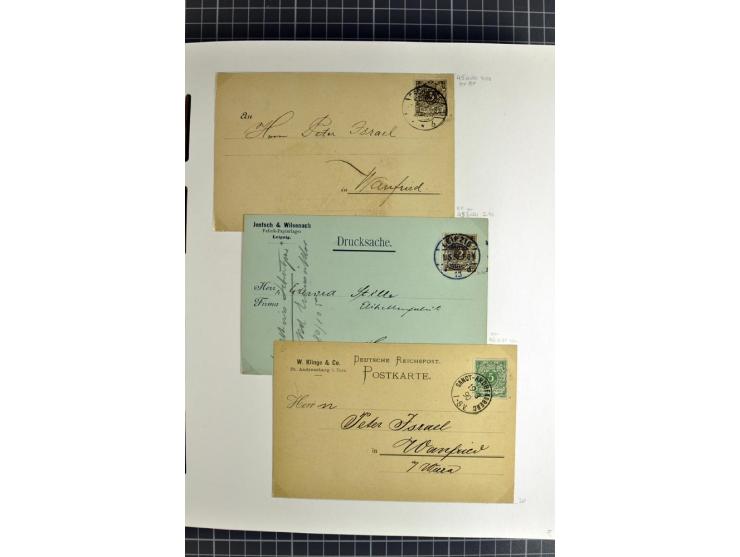 1872/1945, umfangreiche Sammlung Briefe und Karten ab Brustschilde mit nachverwendeten Stempeln, Hufeisenstempeln, des Weiter