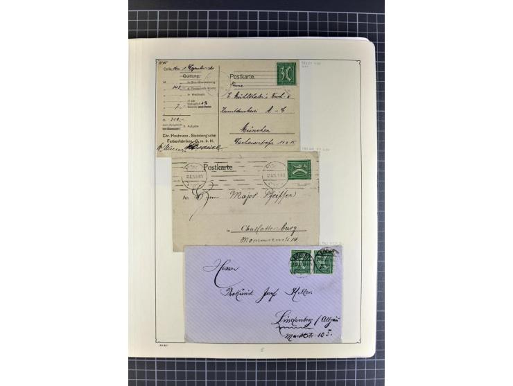 1872/1945, umfangreiche Sammlung Briefe und Karten ab Brustschilde mit nachverwendeten Stempeln, Hufeisenstempeln, des Weiter