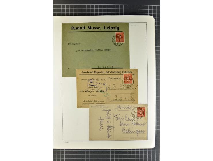 1872/1945, umfangreiche Sammlung Briefe und Karten ab Brustschilde mit nachverwendeten Stempeln, Hufeisenstempeln, des Weiter