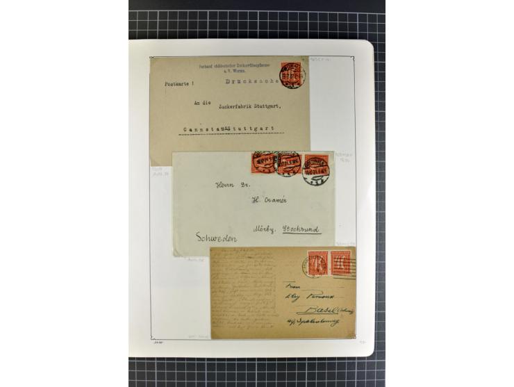 1872/1945, umfangreiche Sammlung Briefe und Karten ab Brustschilde mit nachverwendeten Stempeln, Hufeisenstempeln, des Weiter