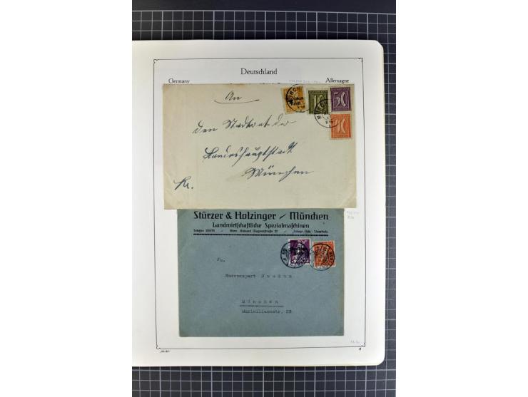 1872/1945, umfangreiche Sammlung Briefe und Karten ab Brustschilde mit nachverwendeten Stempeln, Hufeisenstempeln, des Weiter