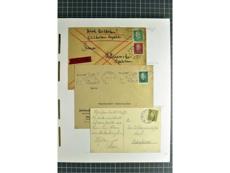 1872/1945, umfangreiche Sammlung Briefe und Karten ab Brustschilde mit nachverwendeten Stempeln, Hufeisenstempeln, des Weiter