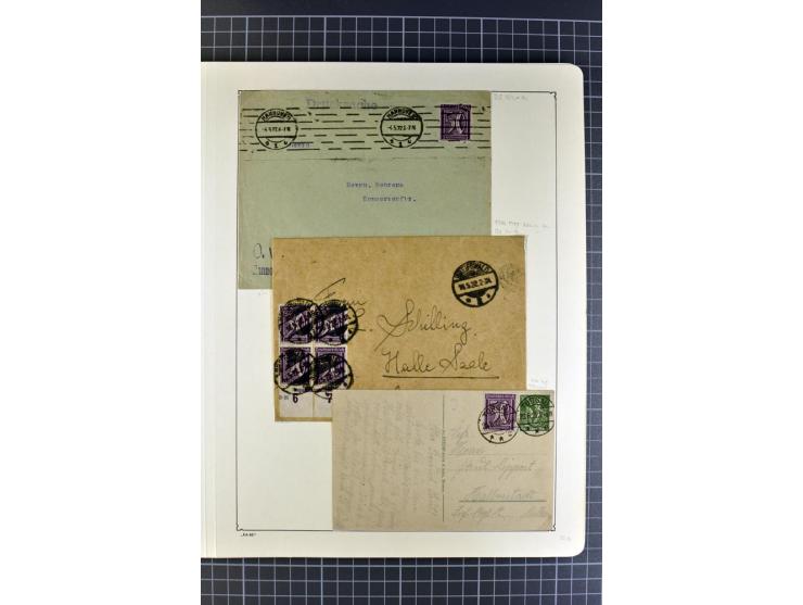 1872/1945, umfangreiche Sammlung Briefe und Karten ab Brustschilde mit nachverwendeten Stempeln, Hufeisenstempeln, des Weiter