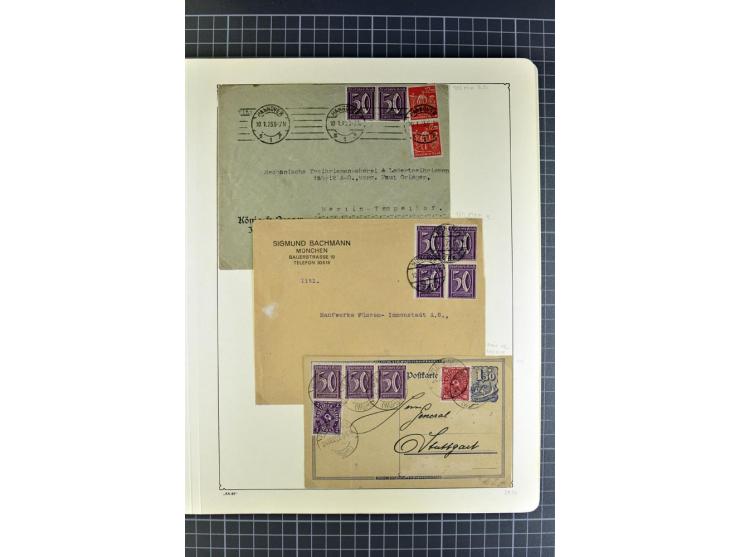 1872/1945, umfangreiche Sammlung Briefe und Karten ab Brustschilde mit nachverwendeten Stempeln, Hufeisenstempeln, des Weiter