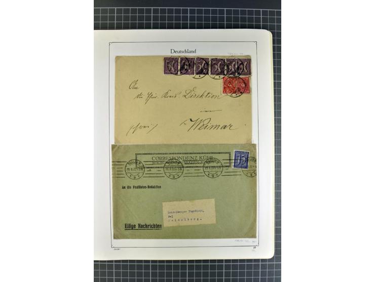 1872/1945, umfangreiche Sammlung Briefe und Karten ab Brustschilde mit nachverwendeten Stempeln, Hufeisenstempeln, des Weiter