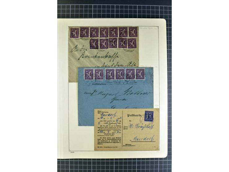 1872/1945, umfangreiche Sammlung Briefe und Karten ab Brustschilde mit nachverwendeten Stempeln, Hufeisenstempeln, des Weiter
