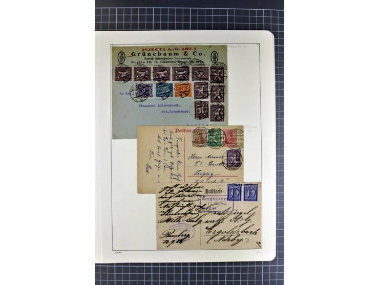1872/1945, umfangreiche Sammlung Briefe und Karten ab Brustschilde mit nachverwendeten Stempeln, Hufeisenstempeln, des Weiter