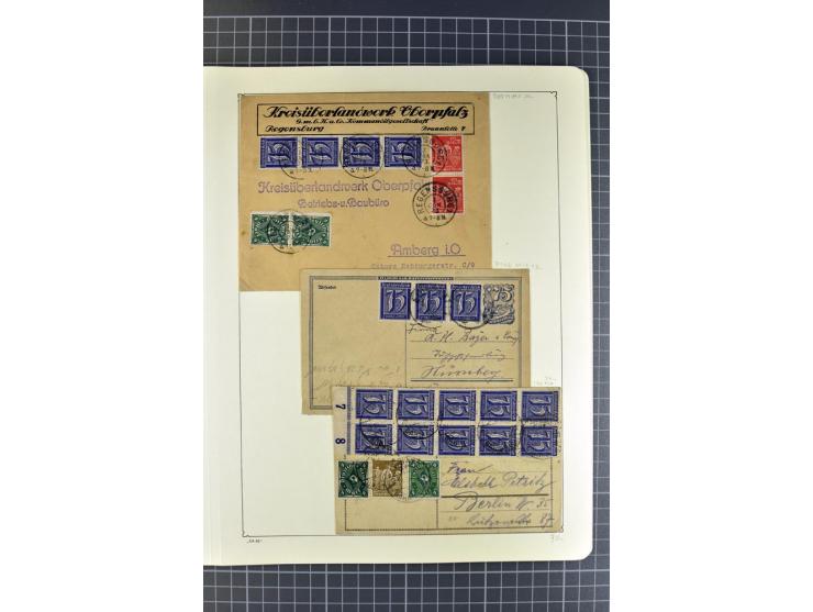 1872/1945, umfangreiche Sammlung Briefe und Karten ab Brustschilde mit nachverwendeten Stempeln, Hufeisenstempeln, des Weiter