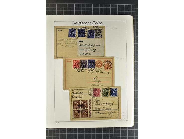 1872/1945, umfangreiche Sammlung Briefe und Karten ab Brustschilde mit nachverwendeten Stempeln, Hufeisenstempeln, des Weiter