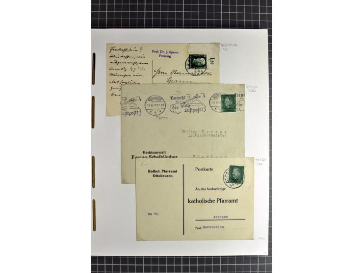 1872/1945, umfangreiche Sammlung Briefe und Karten ab Brustschilde mit nachverwendeten Stempeln, Hufeisenstempeln, des Weiter