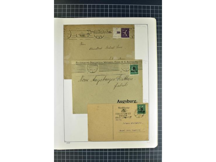1872/1945, umfangreiche Sammlung Briefe und Karten ab Brustschilde mit nachverwendeten Stempeln, Hufeisenstempeln, des Weiter