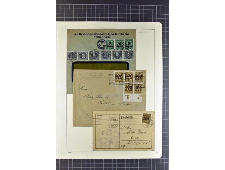 1872/1945, umfangreiche Sammlung Briefe und Karten ab Brustschilde mit nachverwendeten Stempeln, Hufeisenstempeln, des Weiter
