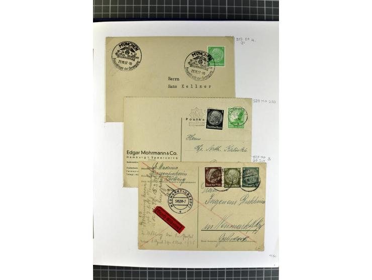 1872/1945, umfangreiche Sammlung Briefe und Karten ab Brustschilde mit nachverwendeten Stempeln, Hufeisenstempeln, des Weiter