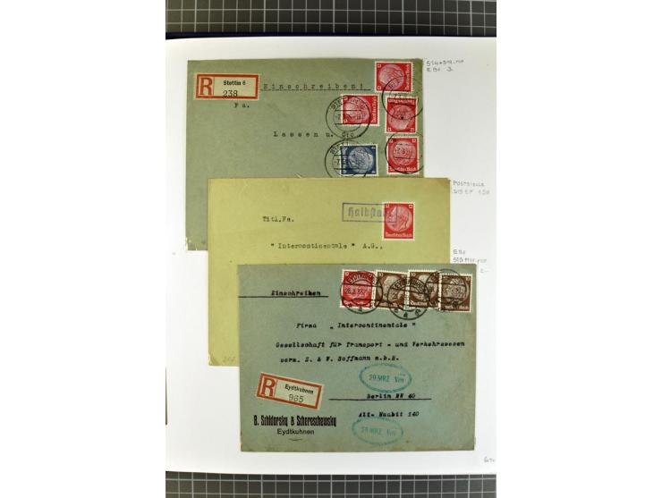 1872/1945, umfangreiche Sammlung Briefe und Karten ab Brustschilde mit nachverwendeten Stempeln, Hufeisenstempeln, des Weiter