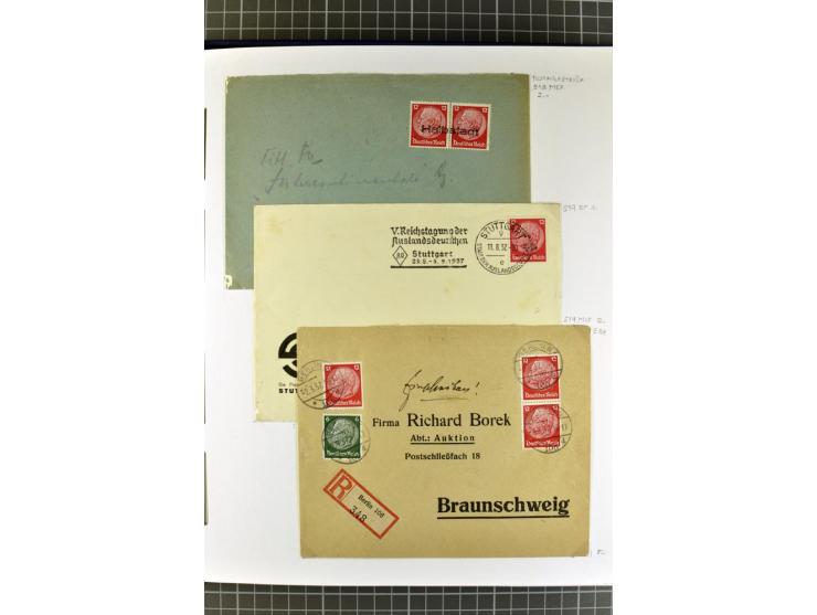 1872/1945, umfangreiche Sammlung Briefe und Karten ab Brustschilde mit nachverwendeten Stempeln, Hufeisenstempeln, des Weiter