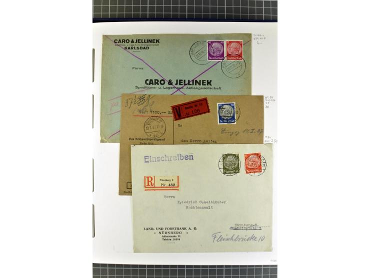 1872/1945, umfangreiche Sammlung Briefe und Karten ab Brustschilde mit nachverwendeten Stempeln, Hufeisenstempeln, des Weiter