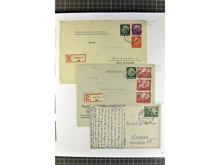 1872/1945, umfangreiche Sammlung Briefe und Karten ab Brustschilde mit nachverwendeten Stempeln, Hufeisenstempeln, des Weiter