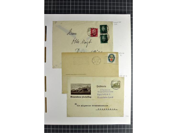 1872/1945, umfangreiche Sammlung Briefe und Karten ab Brustschilde mit nachverwendeten Stempeln, Hufeisenstempeln, des Weiter