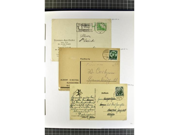 1872/1945, umfangreiche Sammlung Briefe und Karten ab Brustschilde mit nachverwendeten Stempeln, Hufeisenstempeln, des Weiter