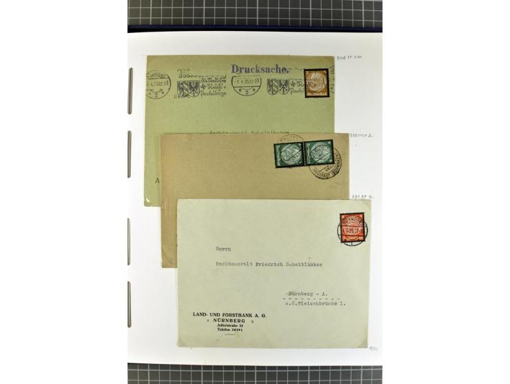1872/1945, umfangreiche Sammlung Briefe und Karten ab Brustschilde mit nachverwendeten Stempeln, Hufeisenstempeln, des Weiter
