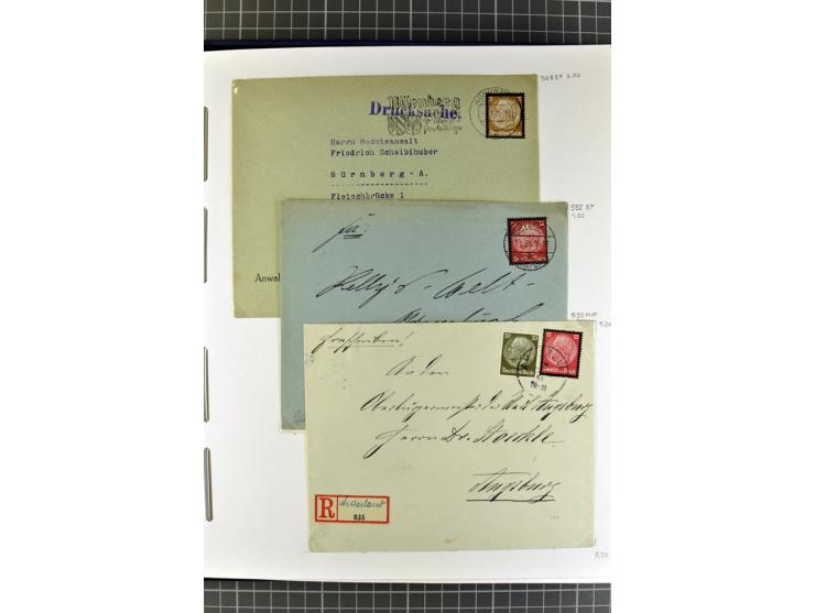 1872/1945, umfangreiche Sammlung Briefe und Karten ab Brustschilde mit nachverwendeten Stempeln, Hufeisenstempeln, des Weiter